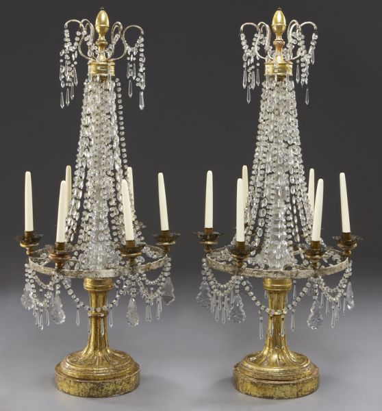 Pr. Empire style gilt wood cut