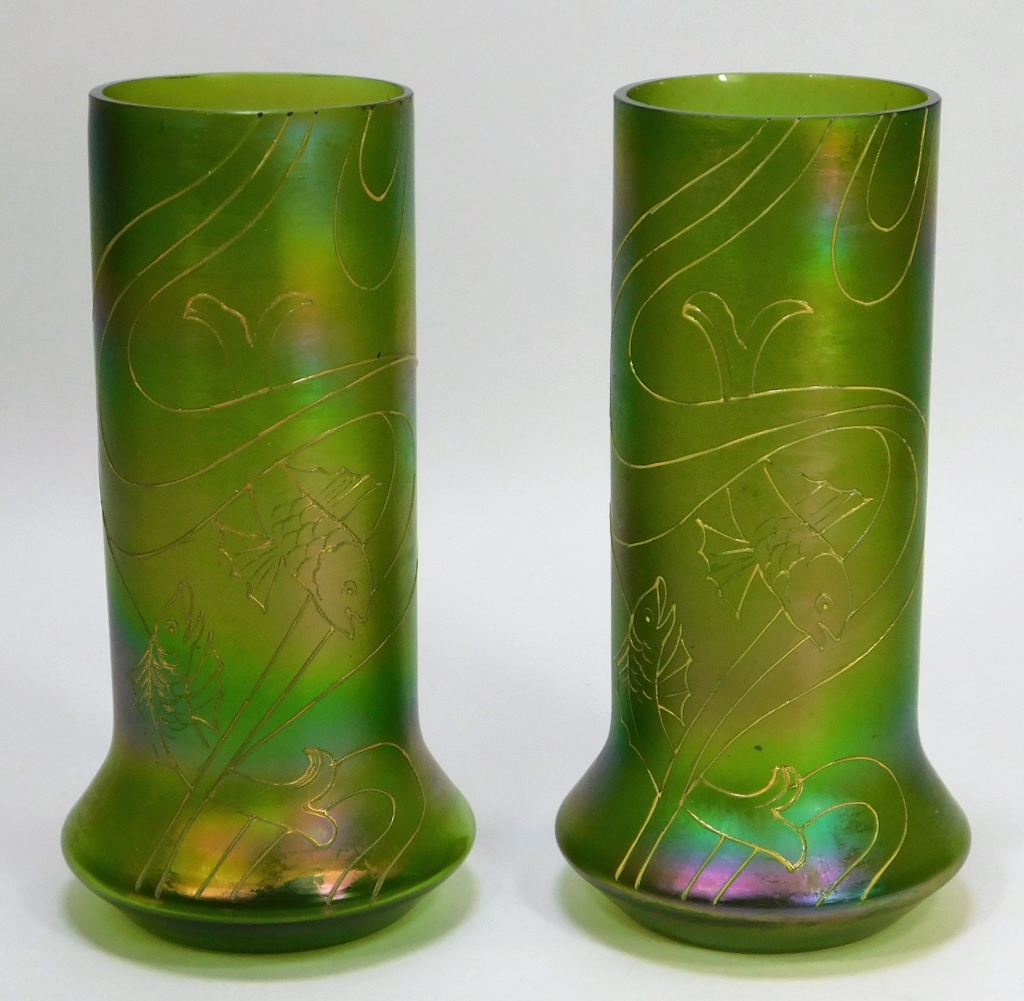 PR ENAMELED FISH BOHEMIAN ART GLASS