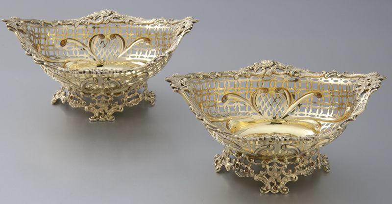Pr. English gilt sterling silver