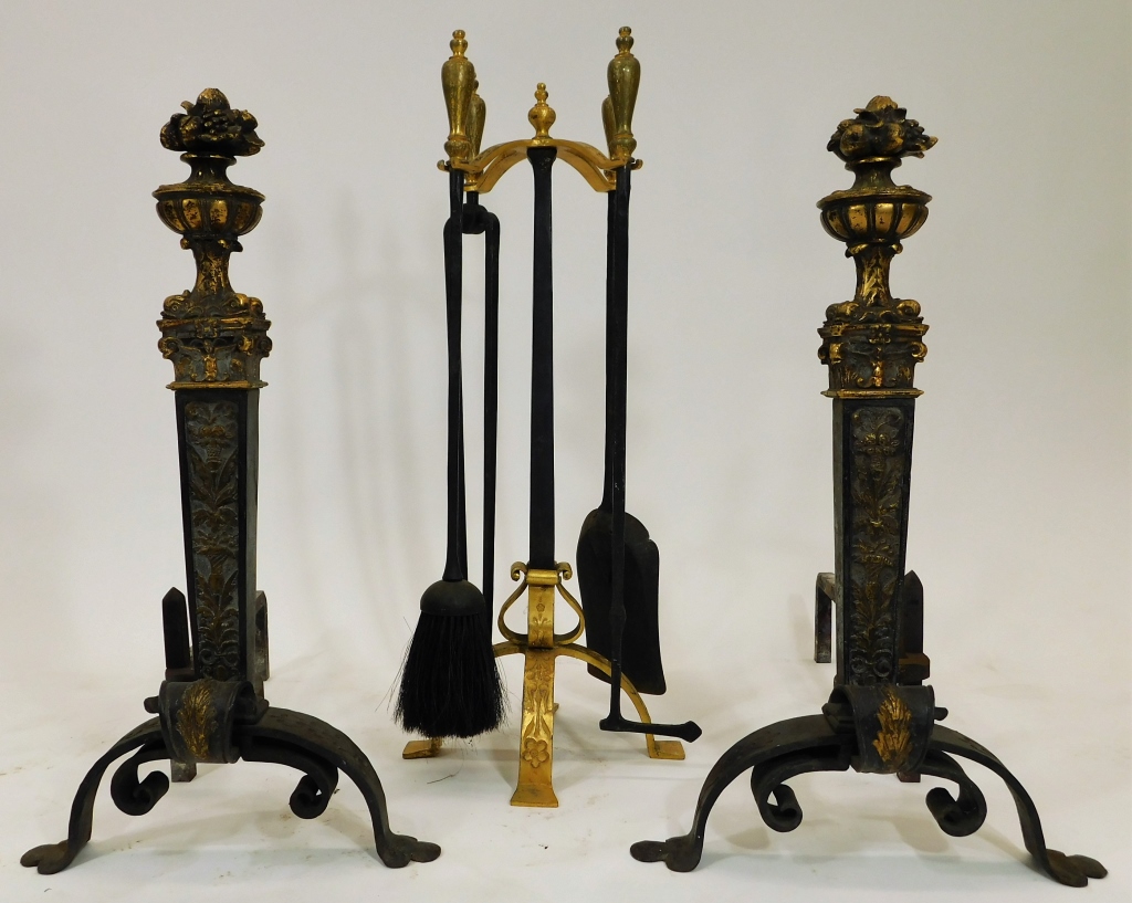 PR EUROPEAN ORNATE ANDIRONS &