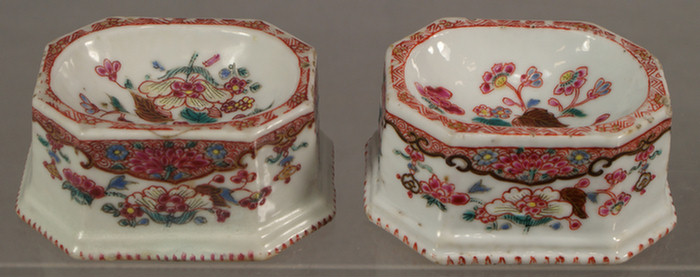Pr Famille Rose trencher salts, c