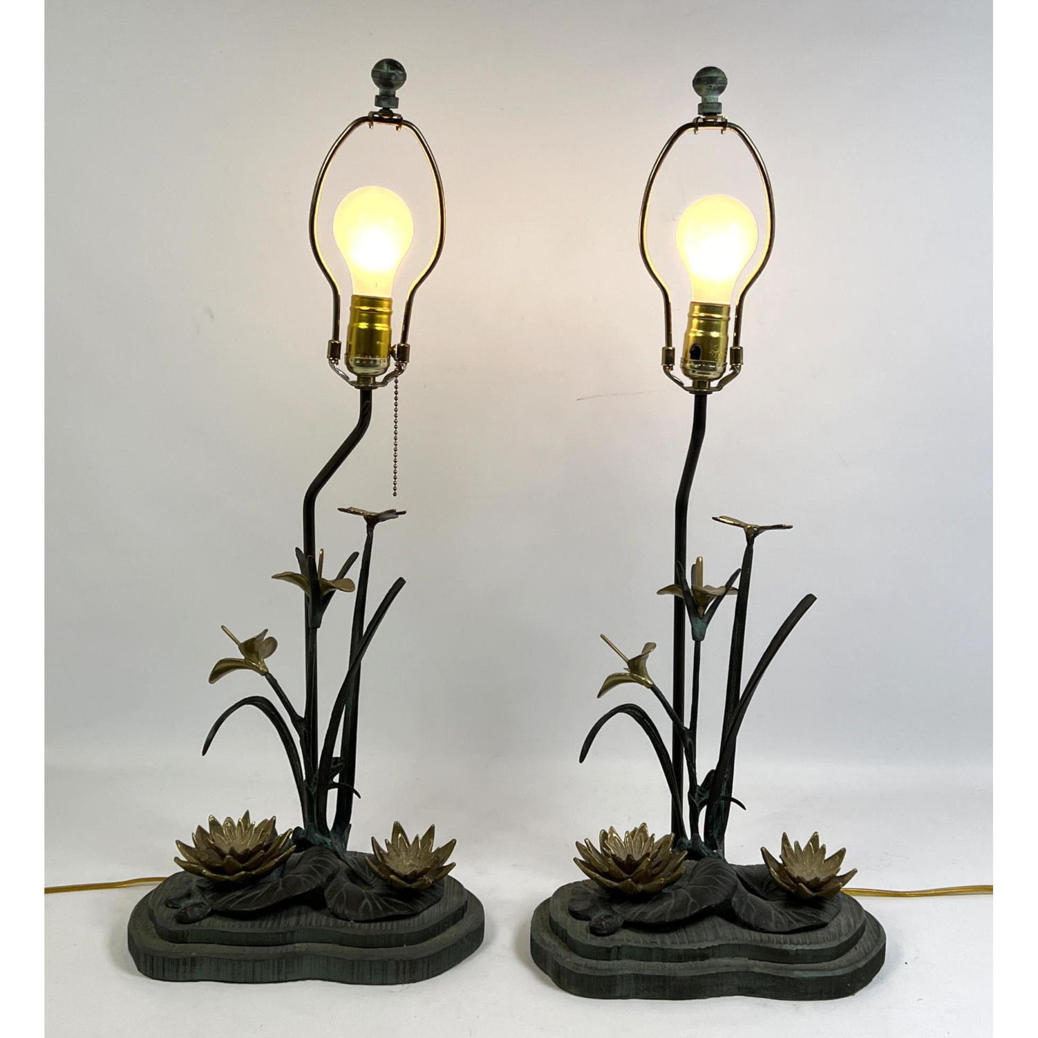 Pr Figural Brass And Metal Table