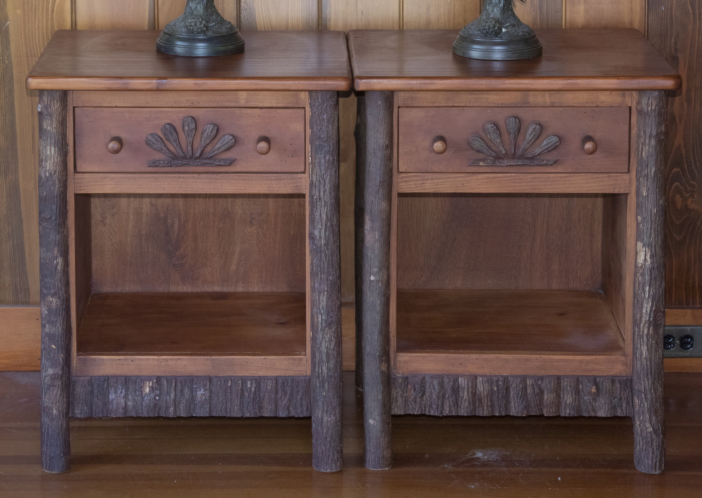 PR FLAT ROCK SIDE TABLES Pair of