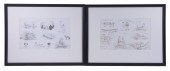 PR FRAMED INK DRAWINGS OF FISH