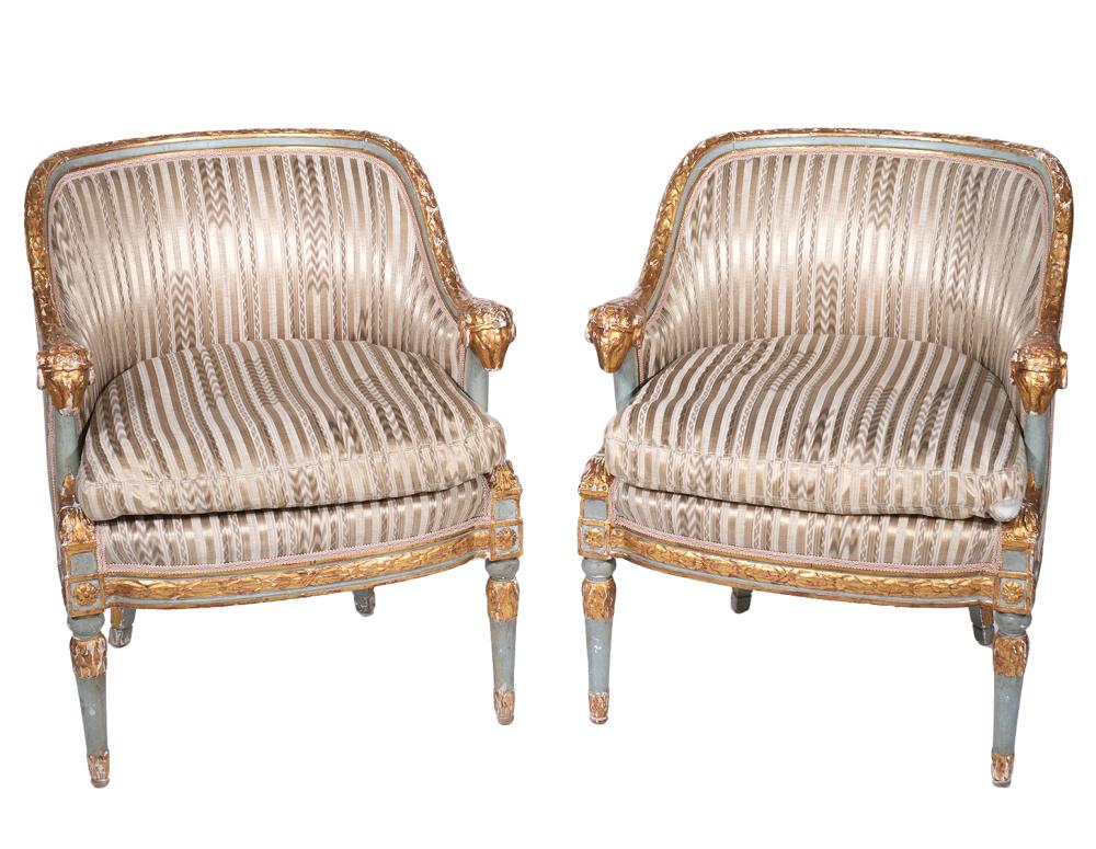 PR. FRENCH 19TH C. GILT RAMS'