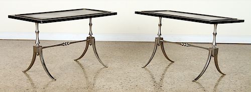 PR FRENCH EBONIZED SIDE TABLES