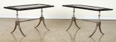 PR FRENCH EBONIZED SIDE TABLES