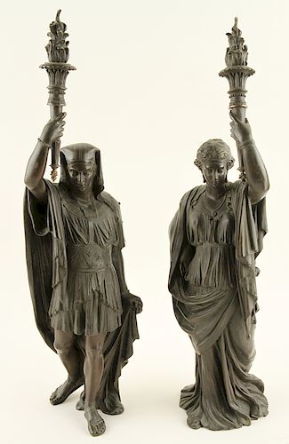 PR FRENCH EGYPTIAN BRONZE PHARAOH &