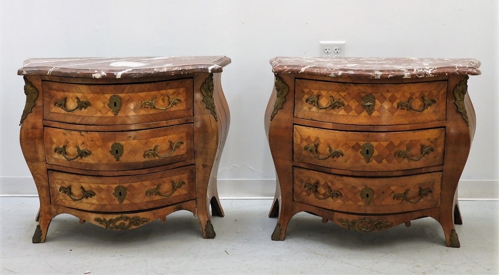 PR FRENCH PARQUETRY MARBLE TOP