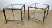 Pr Gilt Brass Frame Double Gla