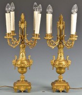 PR GILT BRONZE CANDELABRA LAMP