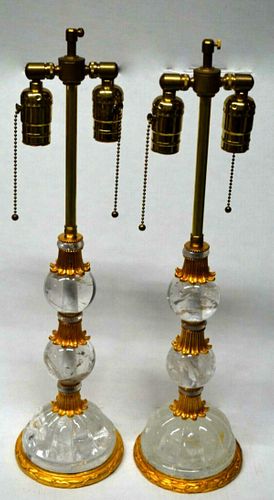 PR GILT METAL ROCK CRYSTAL BAGUES