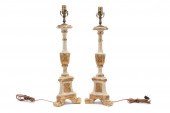 PR. GILT PRICKET CANDLESTICKS