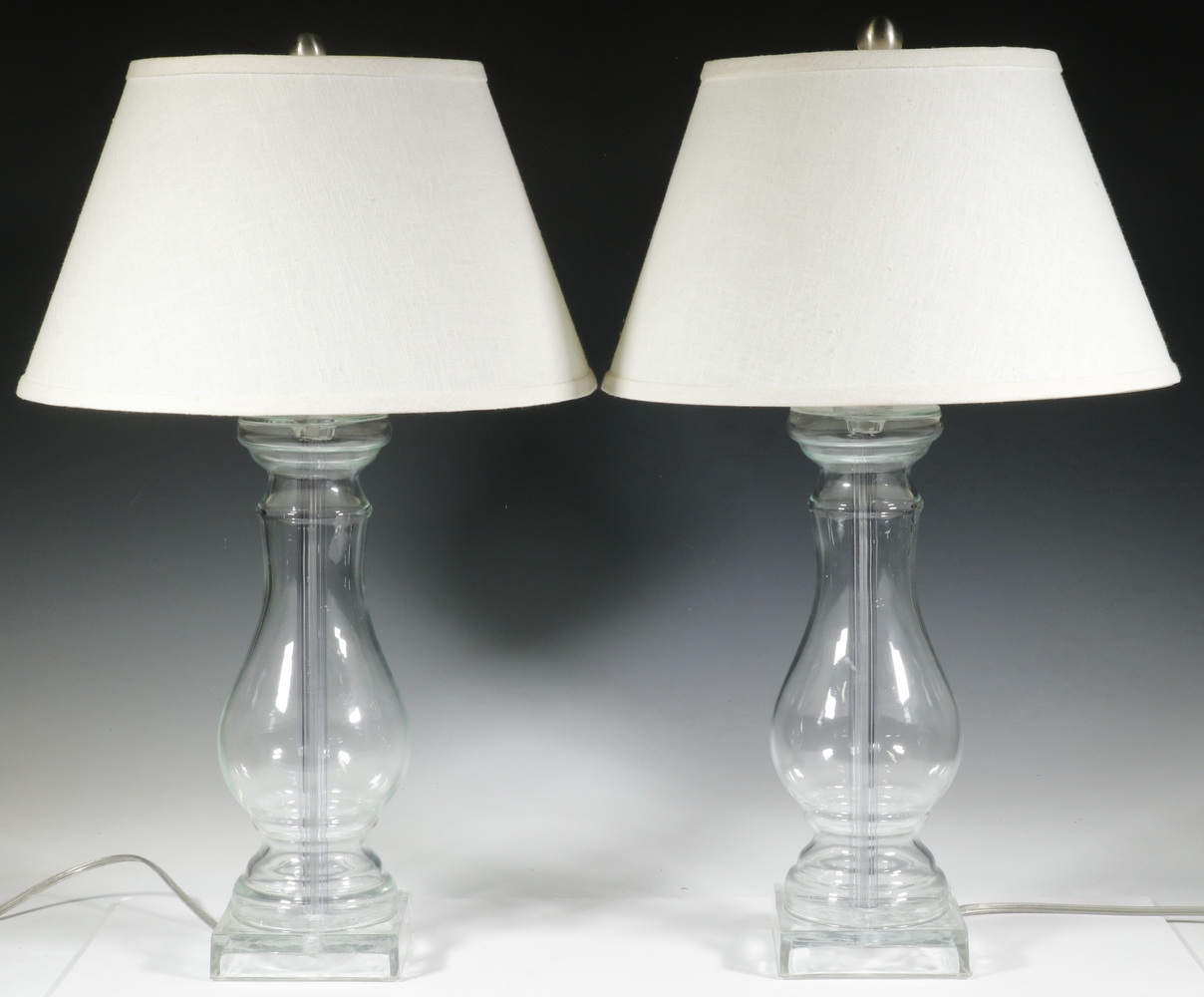 PR GLASS TABLE LAMPS Pair of