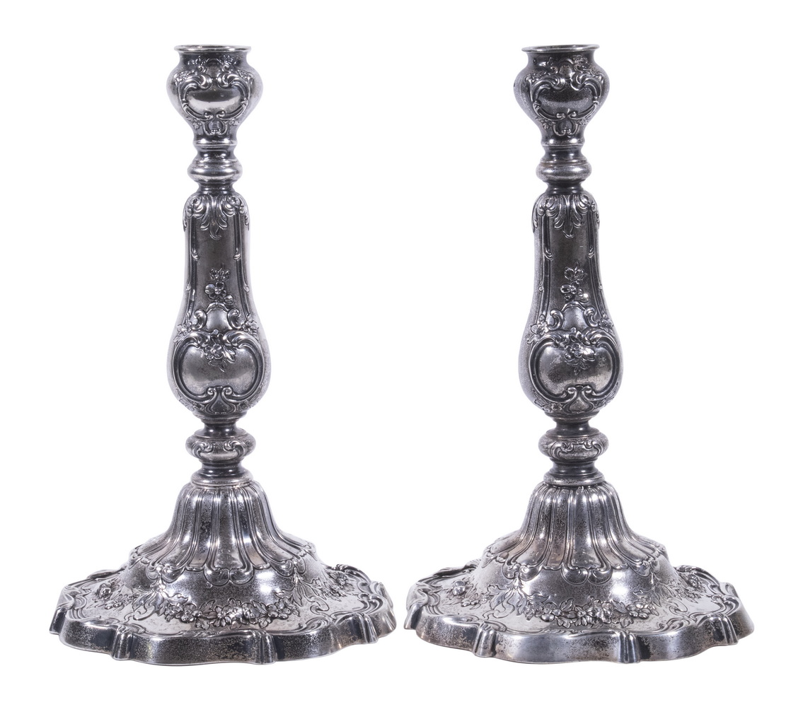 PR GORHAM SILVER CANDLESTICKS Pr of