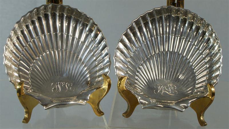 Pr Gorham sterling shell dishes,