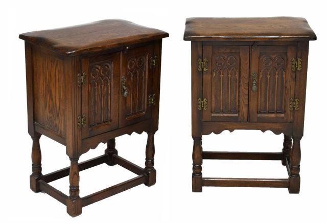 (PR) GOTHIC REVIVAL OAK BEDSIDE