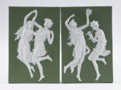 PR GREEN JASPERWARE FIGURAL PL