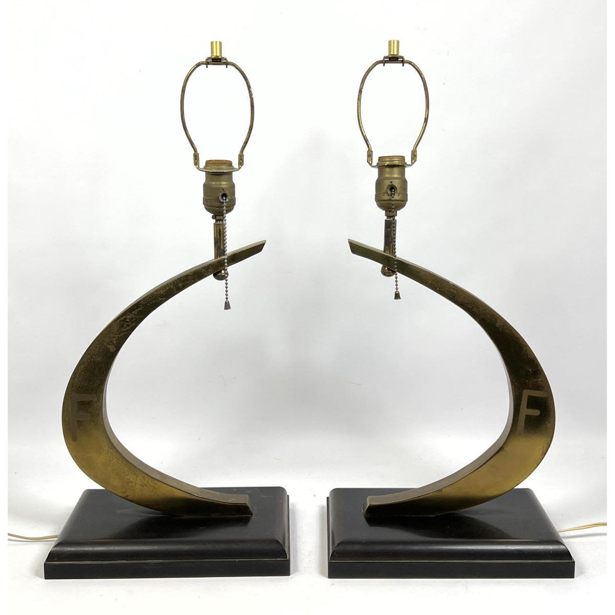 Pr Heavy Brass Boomerang Table
