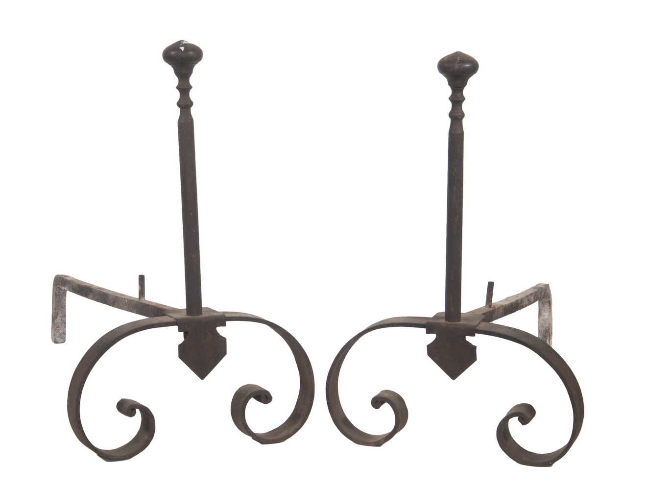 PR IRON ANDIRONS Pair of Hand