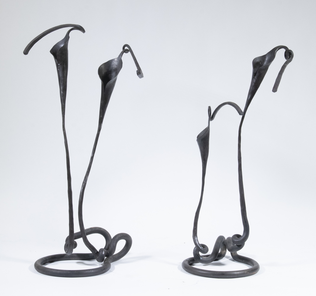PR IRON CALLA LILY CANDLEHOLDERS BY
