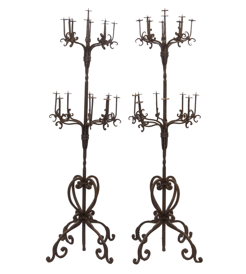 PR IRON FLOOR STANDING CANDELABRA