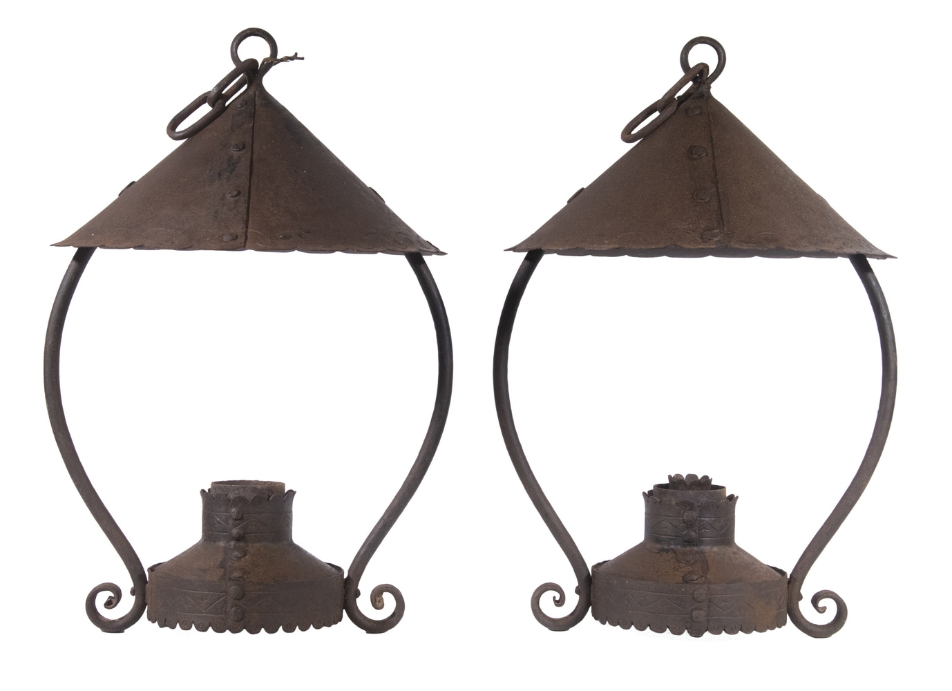 PR IRON LANTERNS ATTRIBUTED TO