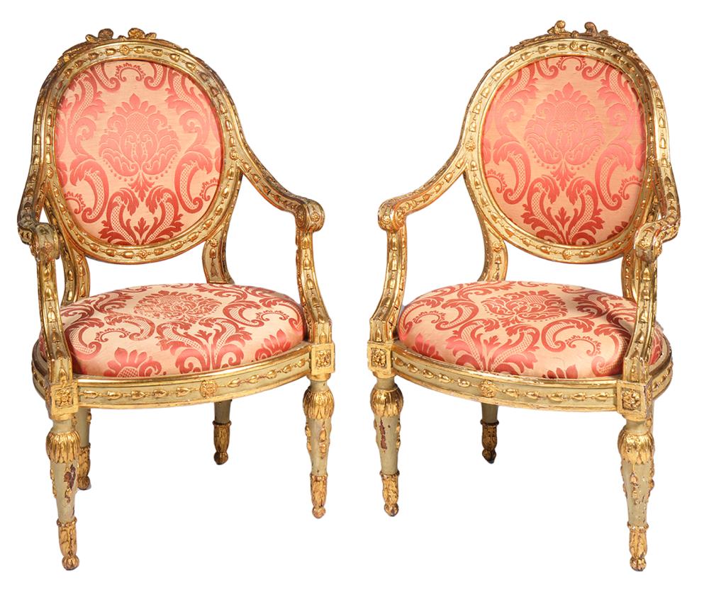 PR. ITALIAN 18TH C. GILT ARM