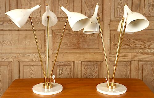 PR ITALIAN 3-LIGHT BRASS TABLE