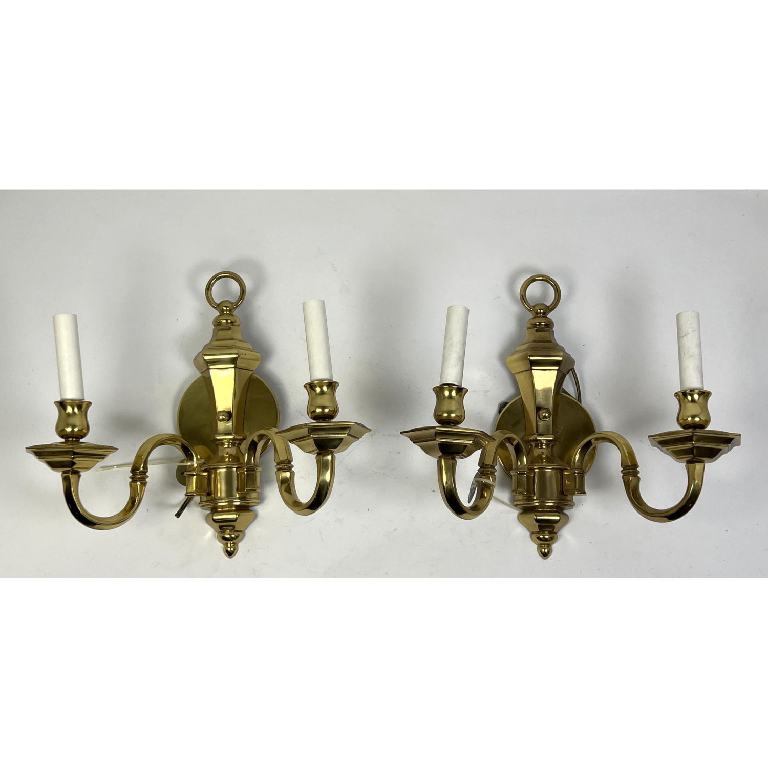 Pr Italian Brass Two Arm Candle