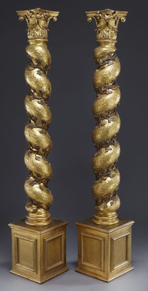 Pr. Italian carved gilt wood