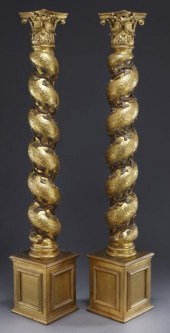 Pr. Italian carved gilt wood S