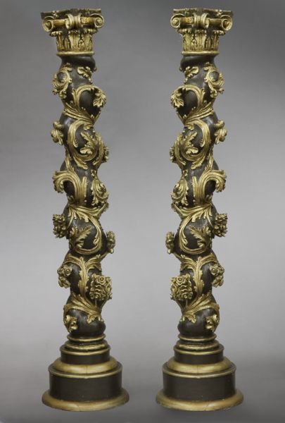 Pr. Italian carved parcel gilt