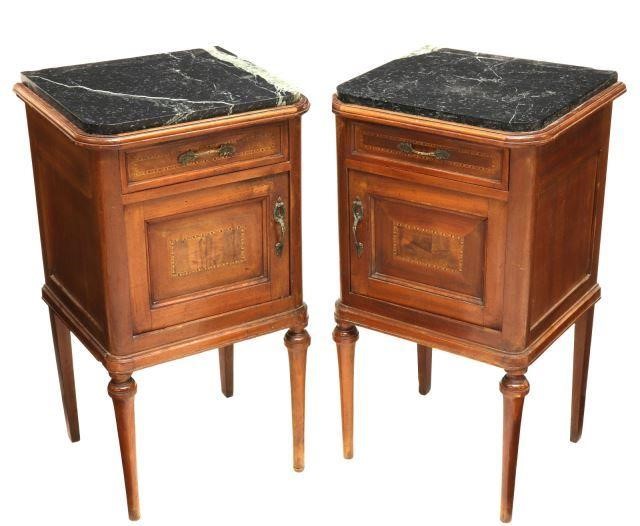 (PR) ITALIAN MARBLE TOP BEDSIDE