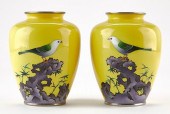 PR JAPANESE CLOISONNE VASES W/