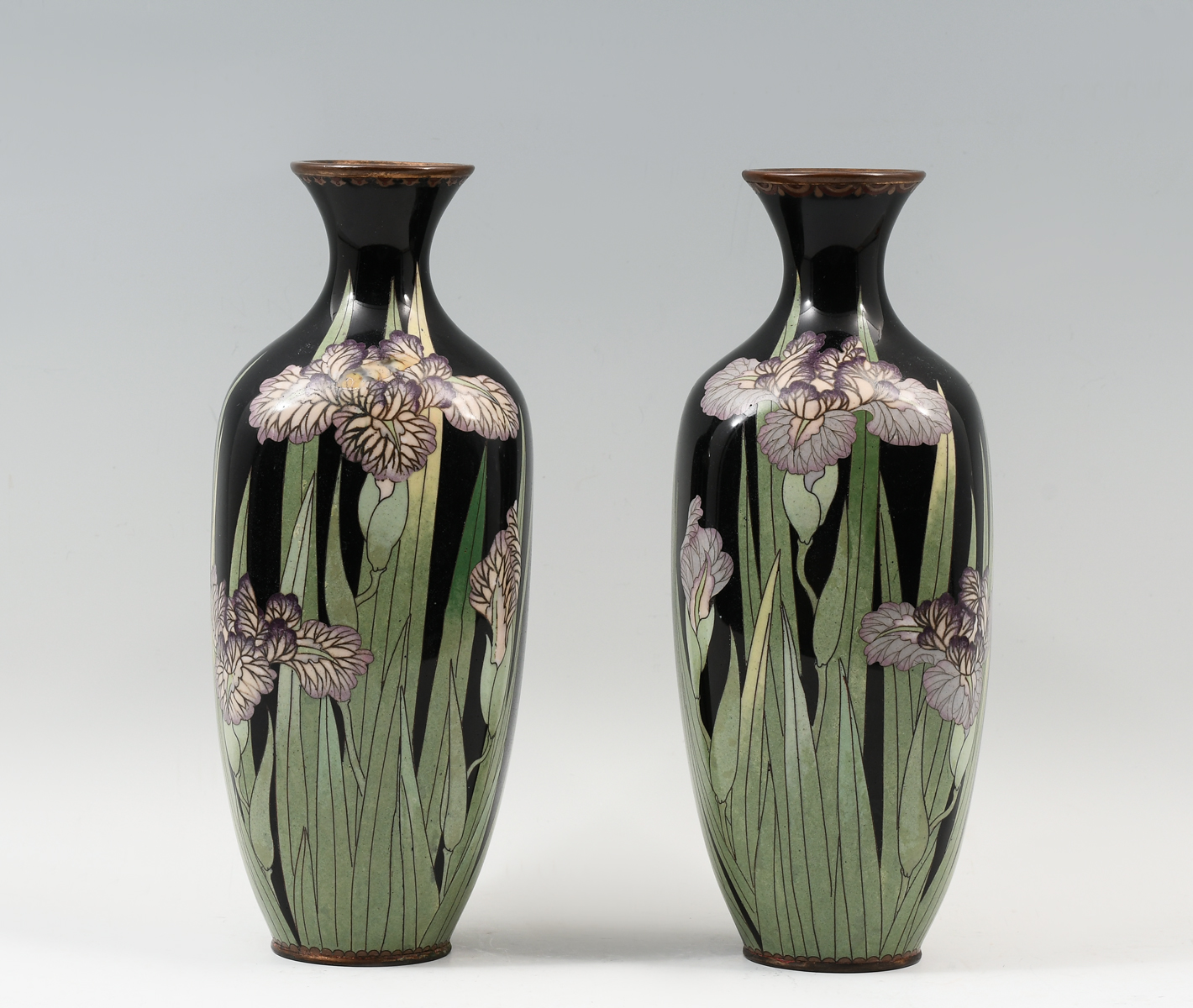 PR. JAPANESE MEIJI CLOISONNE IRIS