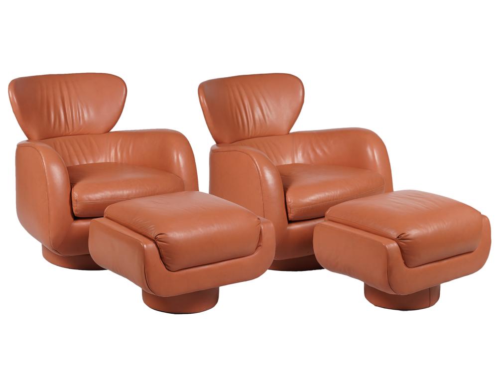 PR. KAGAN LEATHER LOUNGE CHAIRS &