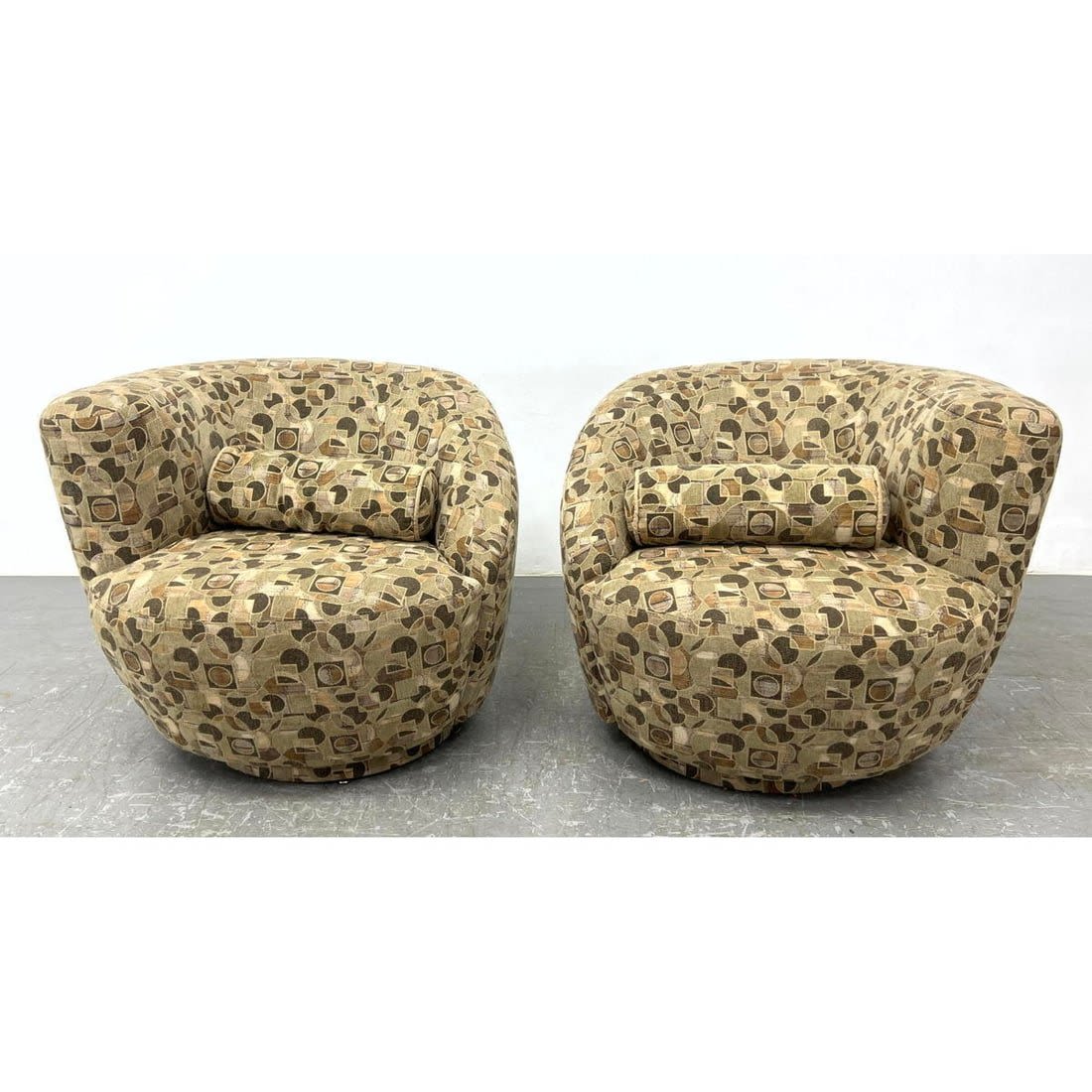 Pr Kagan style Swivel Lounge