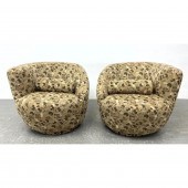 Pr Kagan style Swivel Lounge C