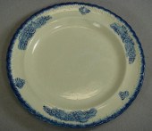 Pr Leeds pearlware blue feathe