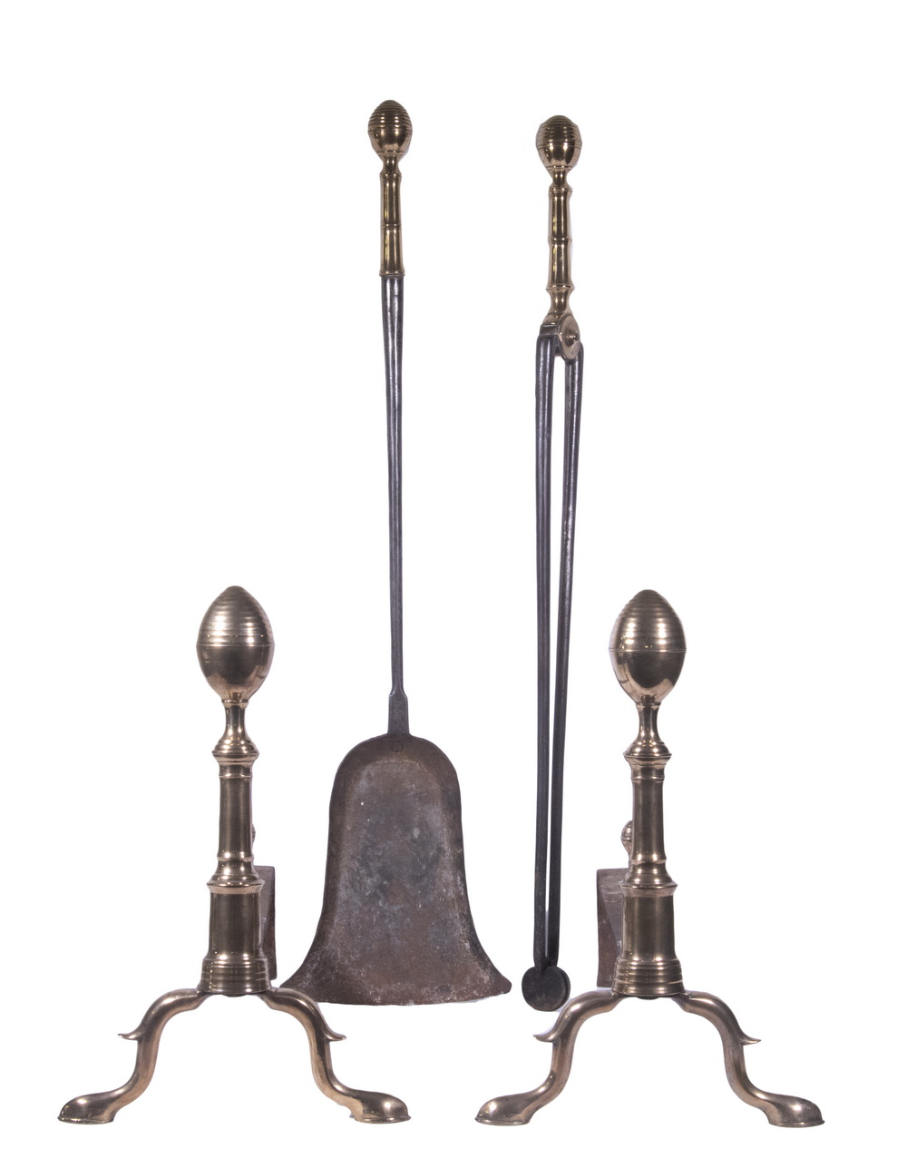 PR LEMON TOP ANDIRONS SIGNED I: