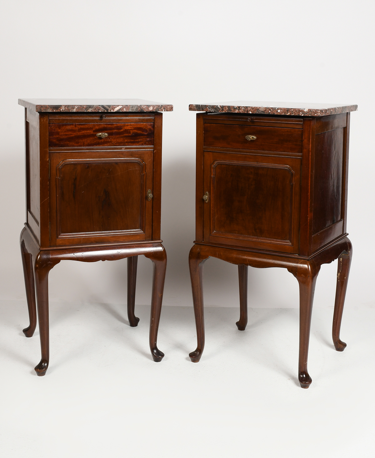 PR. MARBLE TOP NIGHT STANDS: Two