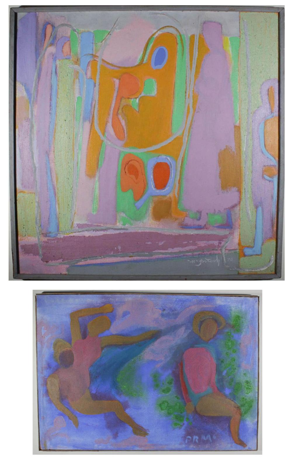 P.R. MCINTOSH TWO ACRYLICS ON