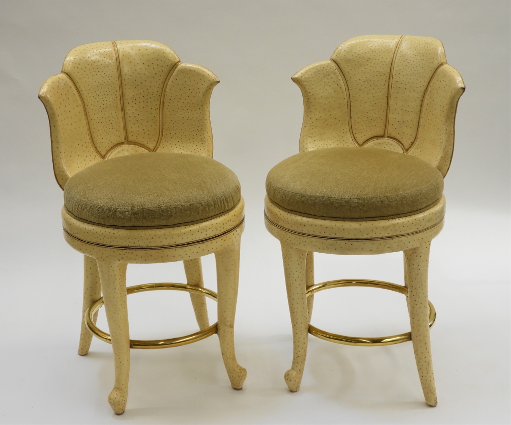 PR MCM OSTRICH LEATHER BARSTOOLS