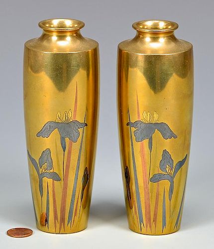 PR. MEIJI BRONZE VASES BY