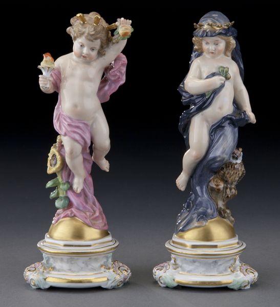 Pr. Meissen figures emblematic of