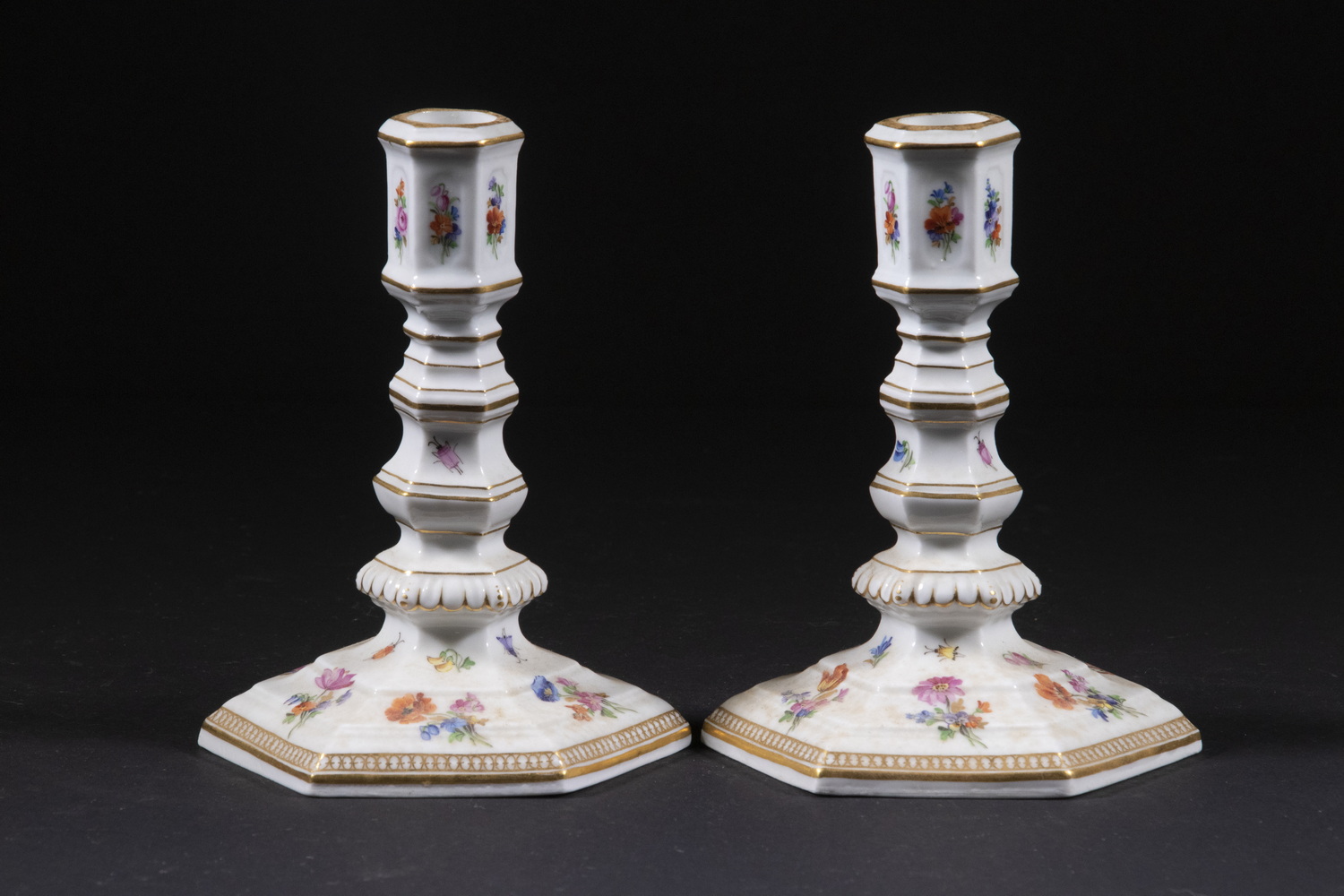 PR MEISSEN PORCELAIN CANDLESTICKS