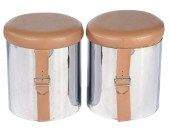 PR. MID-CENTURY CHROME & LEATH