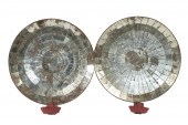 PR MIRRORED TIN CANDLE SCONCES