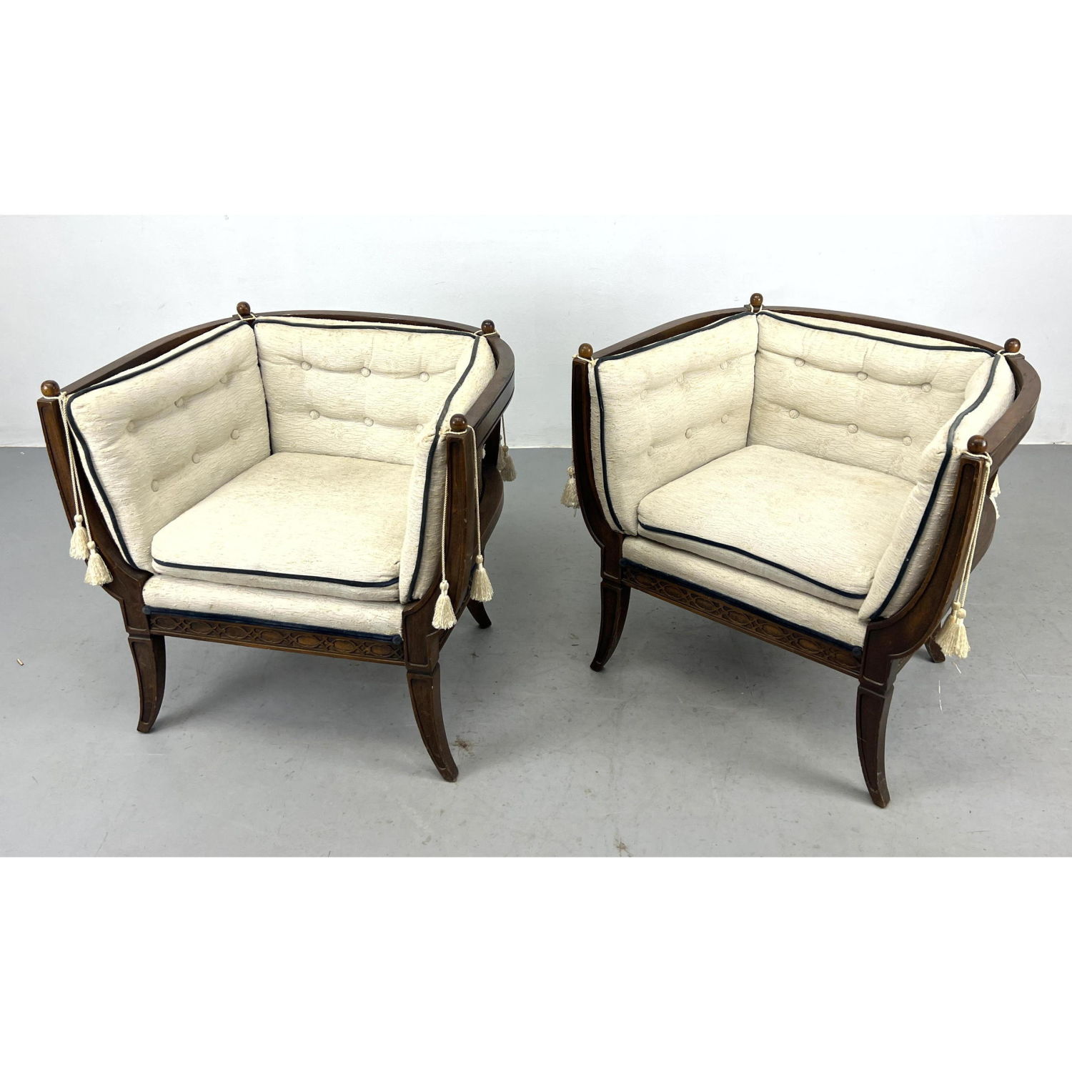 Pr Modernist Lounge Chairs. Caned